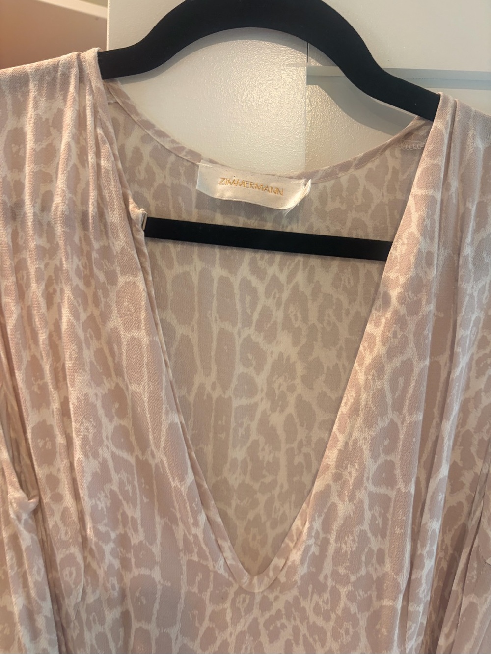 Zimmermann Beige Animal-Print Sleeveless V-Neck Maxi Dress - Picture 2 of 2